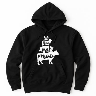 Oink Cluck Baa Moo Birthday Pig Chicken Cow Farmer Hoodie