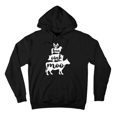 Oink Cluck Baa Moo Birthday Pig Chicken Cow Farmer Hoodie