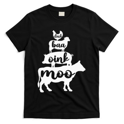 Oink Cluck Baa Moo Birthday Pig Chicken Cow Farmer T-Shirt