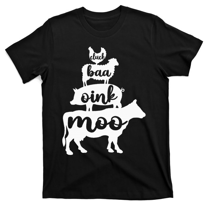 Oink Cluck Baa Moo Birthday Pig Chicken Cow Farmer T-Shirt