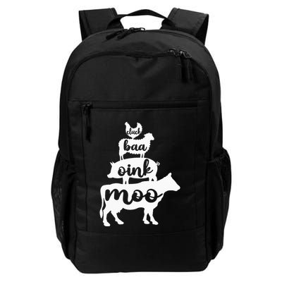 Oink Cluck Baa Moo Birthday Pig Chicken Cow Farmer Backpack