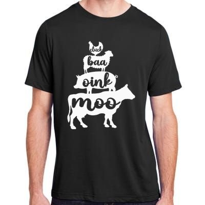 Oink Cluck Baa Moo Birthday Pig Chicken Cow Farmer Adult ChromaSoft Performance T-Shirt