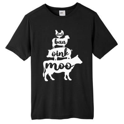 Oink Cluck Baa Moo Birthday Pig Chicken Cow Farmer Tall Fusion ChromaSoft Performance T-Shirt