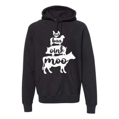 Oink Cluck Baa Moo Birthday Pig Chicken Cow Farmer Premium Hoodie