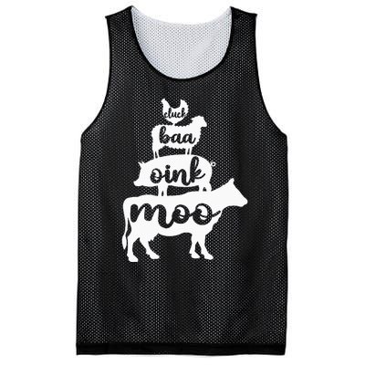 Oink Cluck Baa Moo Birthday Pig Chicken Cow Farmer Mesh Reversible Basketball Jersey Tank