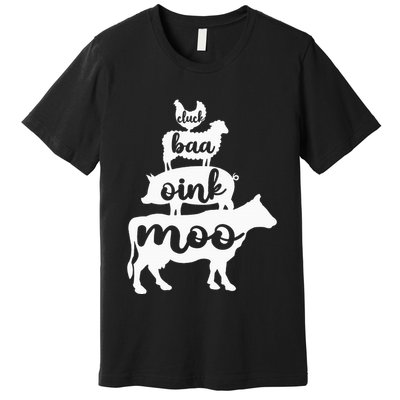 Oink Cluck Baa Moo Birthday Pig Chicken Cow Farmer Premium T-Shirt