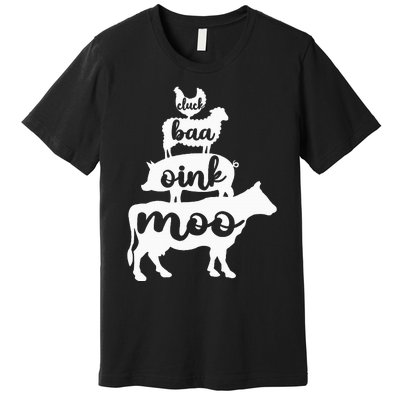 Oink Cluck Baa Moo Birthday Pig Chicken Cow Farmer Premium T-Shirt