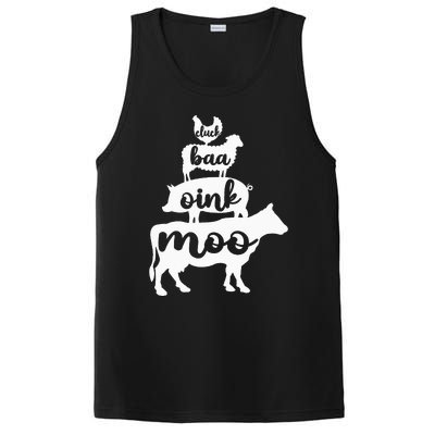 Oink Cluck Baa Moo Birthday Pig Chicken Cow Farmer PosiCharge Competitor Tank