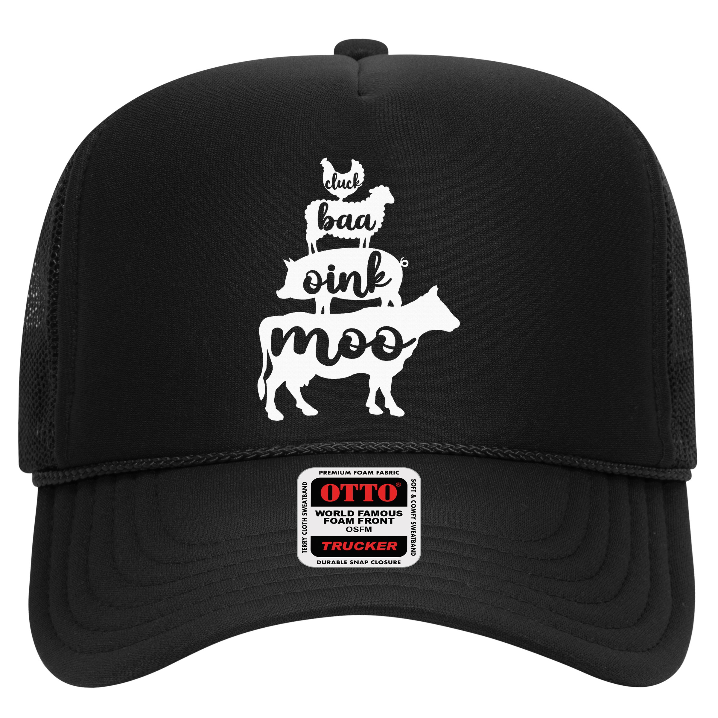 Oink Cluck Baa Moo Birthday Pig Chicken Cow Farmer Hat
