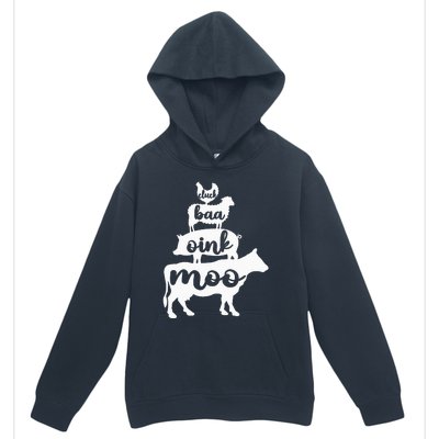 Oink Cluck Baa Moo Birthday Pig Chicken Cow Farmer Urban Pullover Hoodie