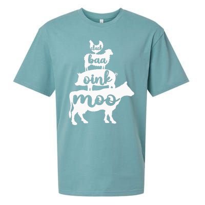 Oink Cluck Baa Moo Birthday Pig Chicken Cow Farmer Sueded Cloud Jersey T-Shirt