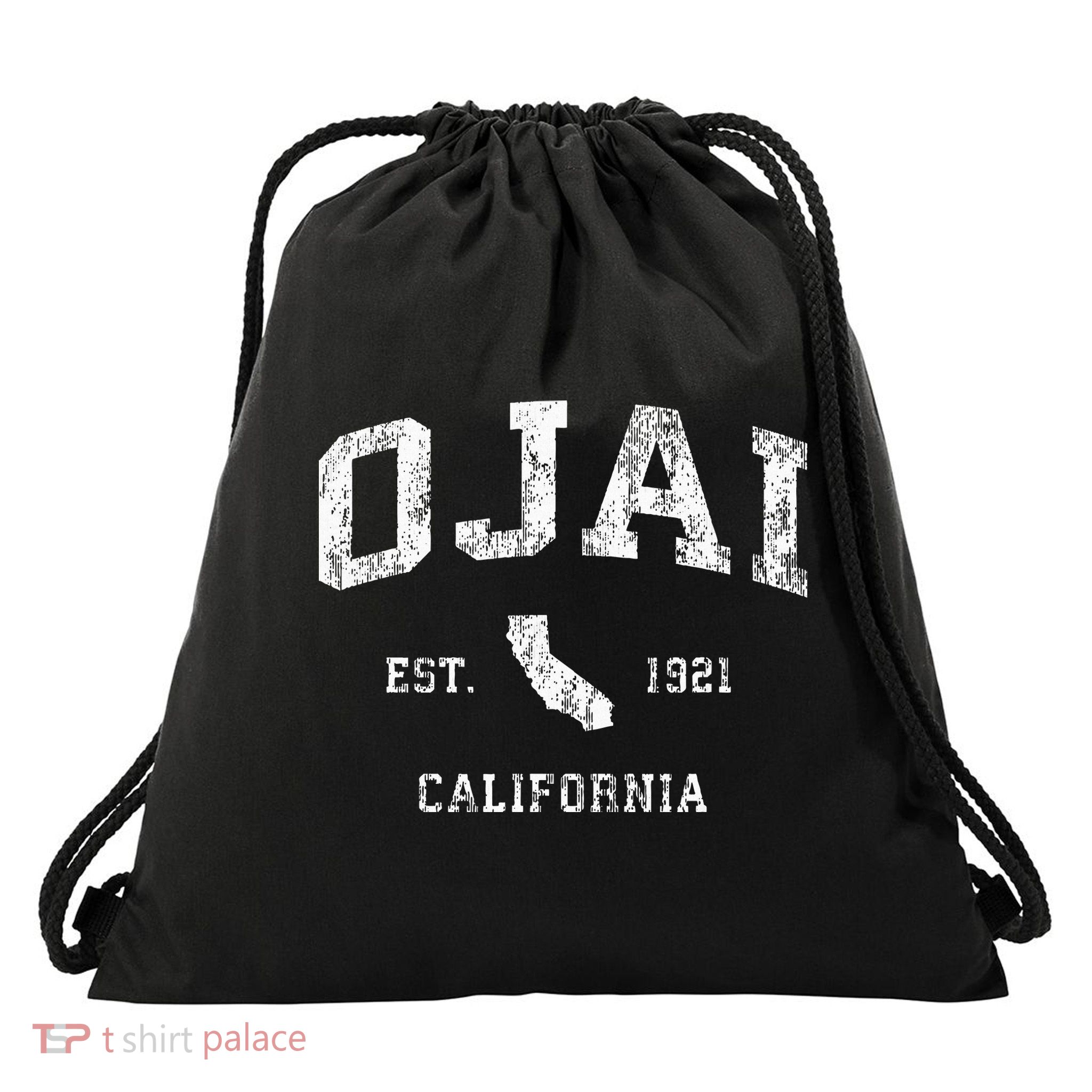 Ojai California Ca Vintage Drawstring Bag