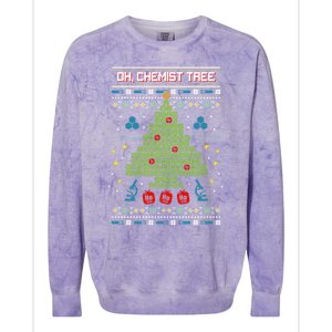 Oh Chemistree Chemist Tree Ugly Chemistry Christmas Gift Colorblast Crewneck Sweatshirt