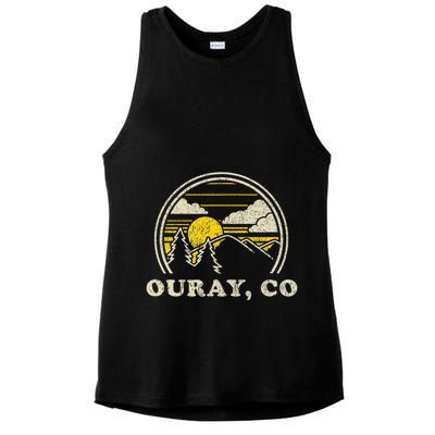 Ouray Colorado Co Vintage Hiking Mountains Ladies PosiCharge Tri-Blend Wicking Tank