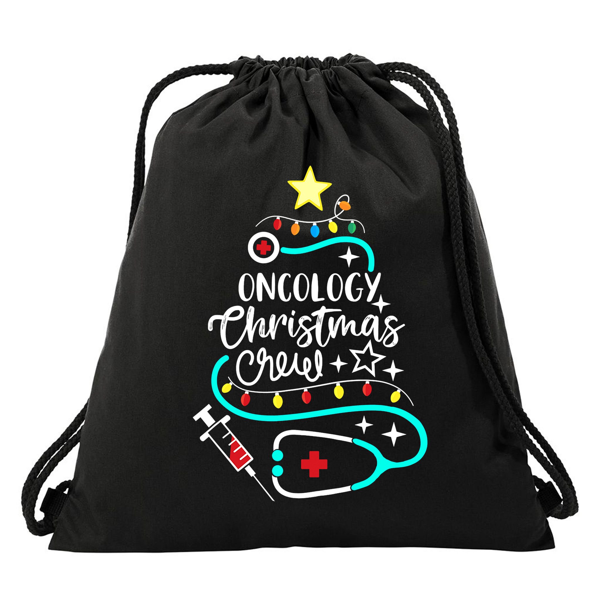 Oncology Christmas Crew Oncology Nurse Oncologist Secretary Drawstring Bag