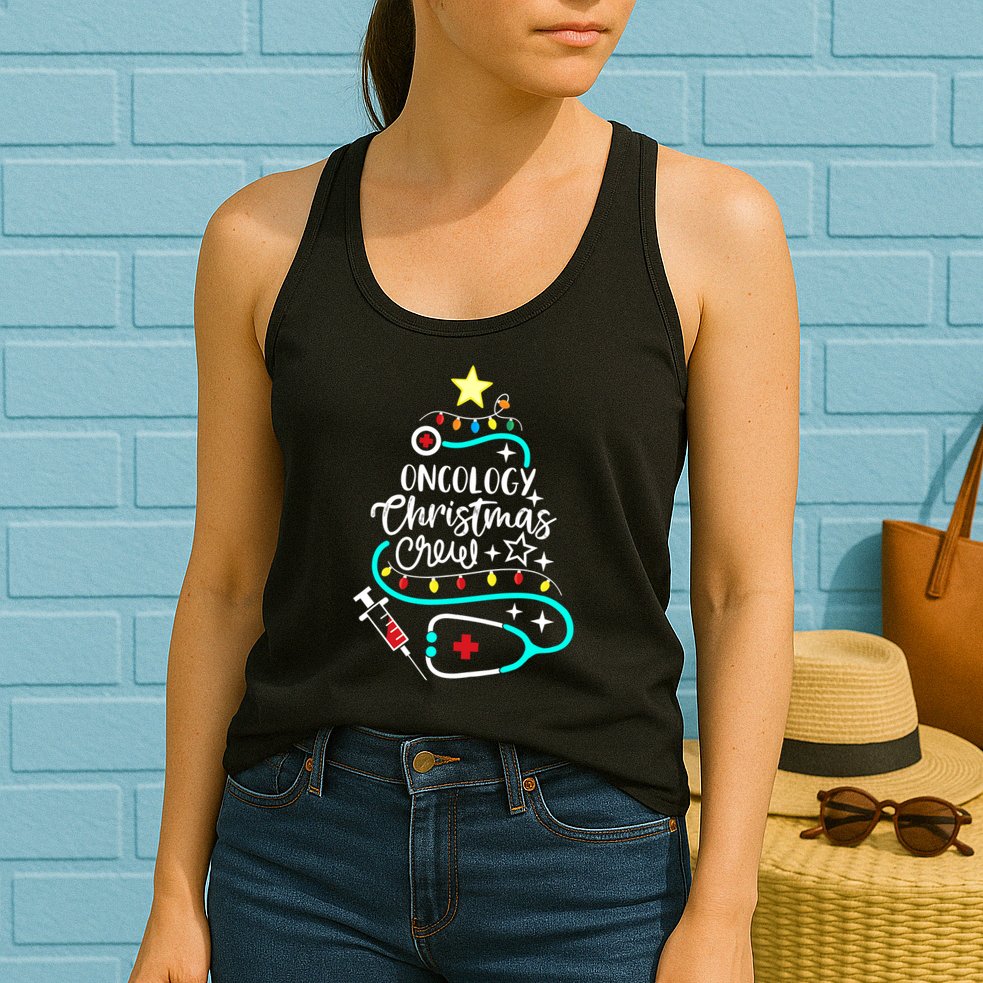 Oncology Christmas Crew Oncology Nurse Oncologist Secretary Womens Tank Top
