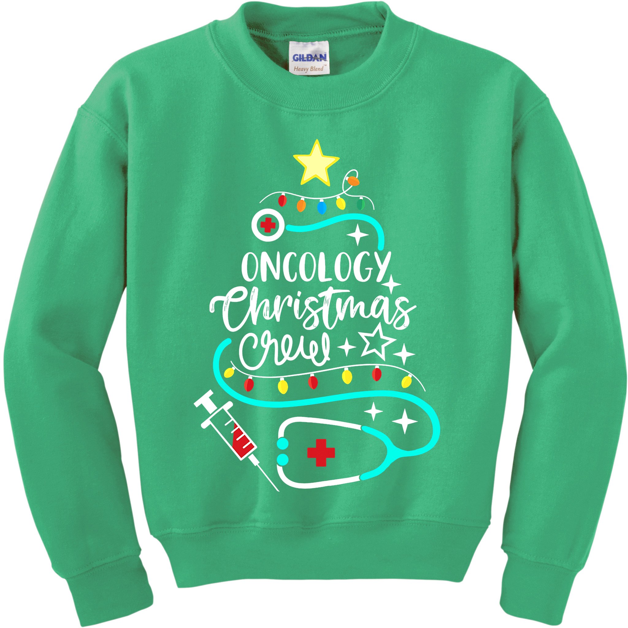 Oncology Christmas Crew Oncology Nurse Oncologist Secretary Kids Sweatshirt