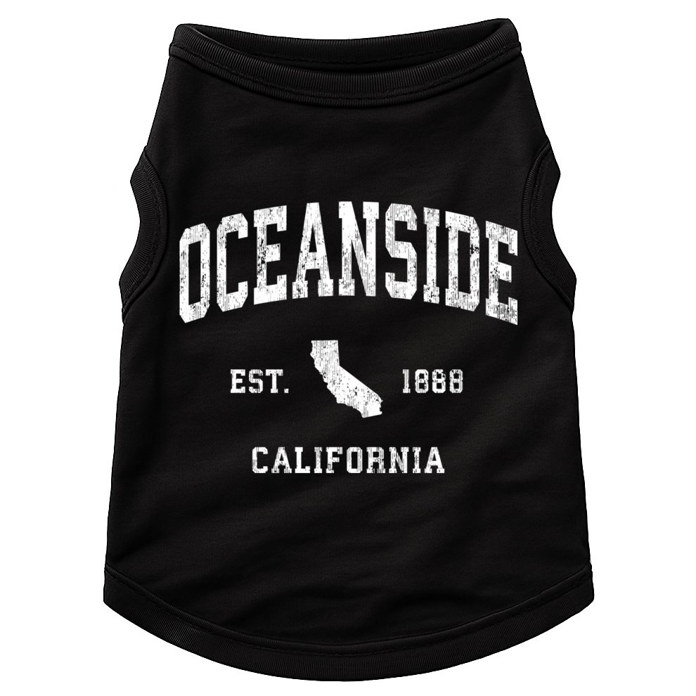 Oceanside California Ca Vintage Athletic Doggie Tank