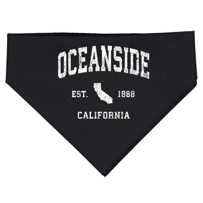 Oceanside California Ca Vintage Athletic USA-Made Doggie Bandana