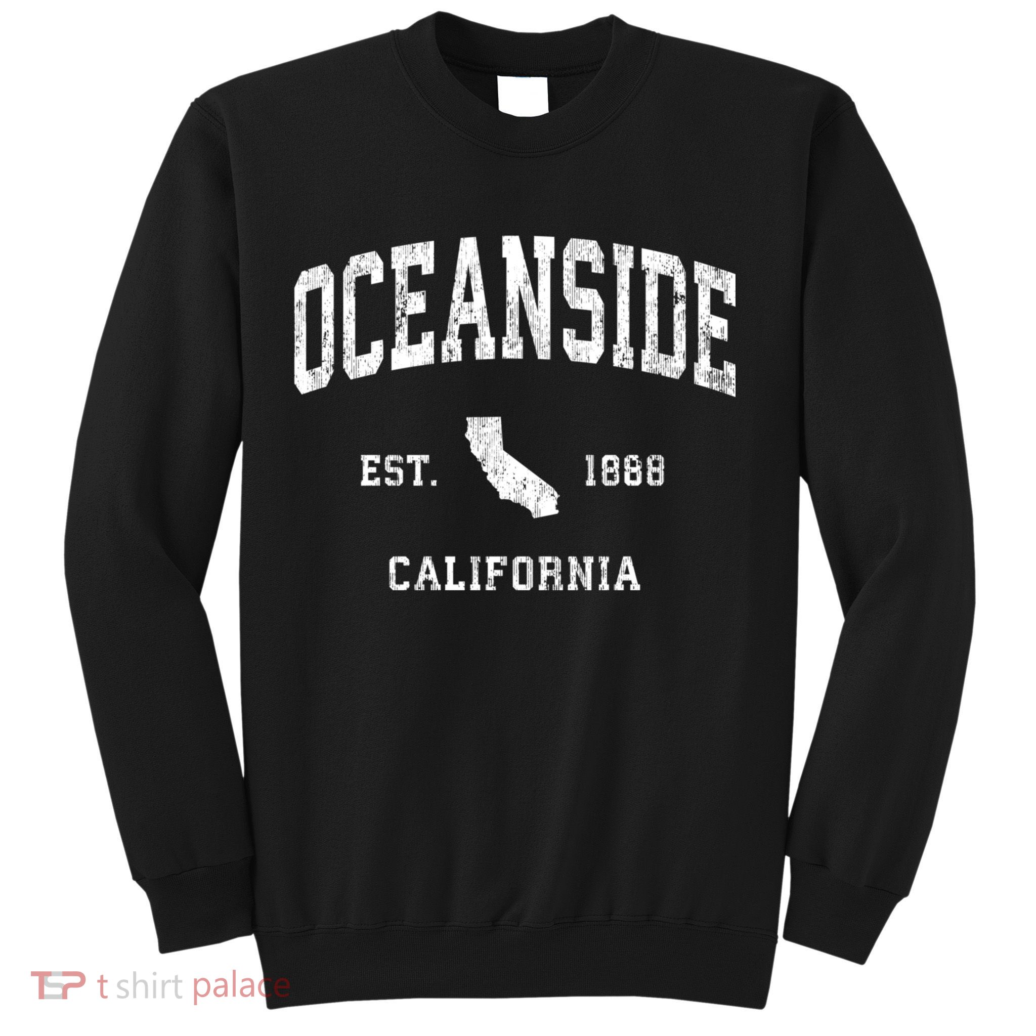 Oceanside California Ca Vintage Athletic Sweatshirt