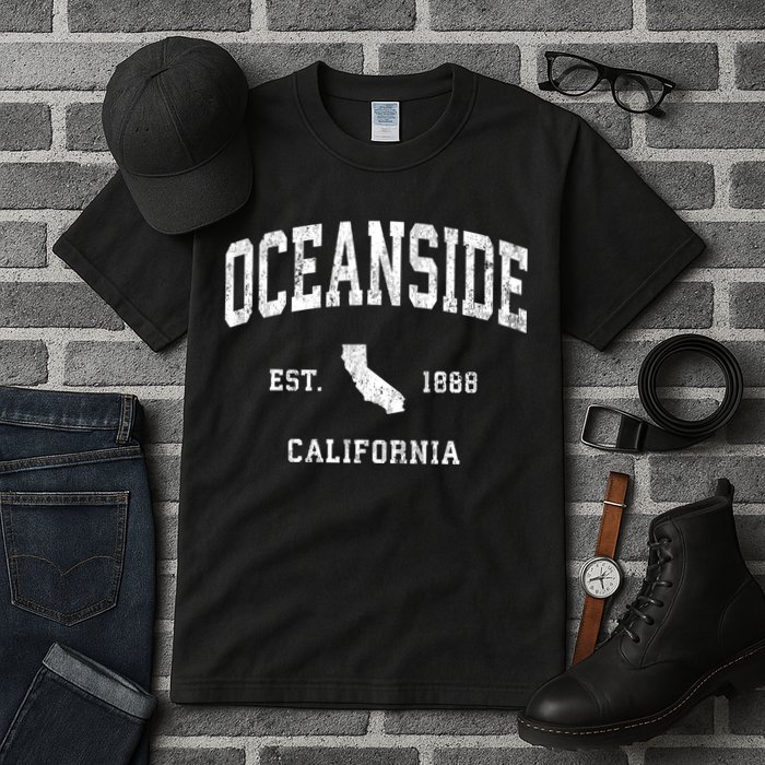 Oceanside California Ca Vintage Athletic Tall T-Shirt