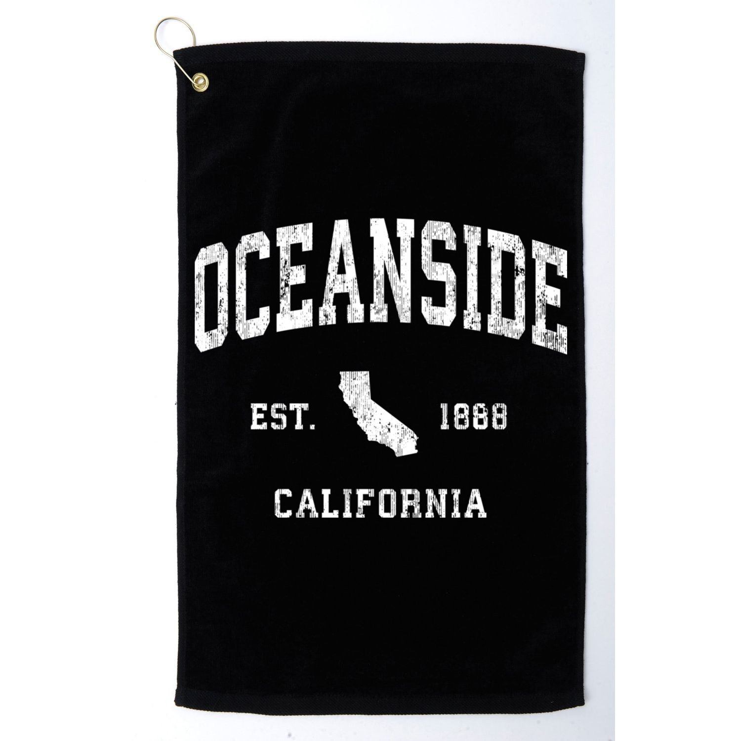 Oceanside California Ca Vintage Athletic Golf Towel