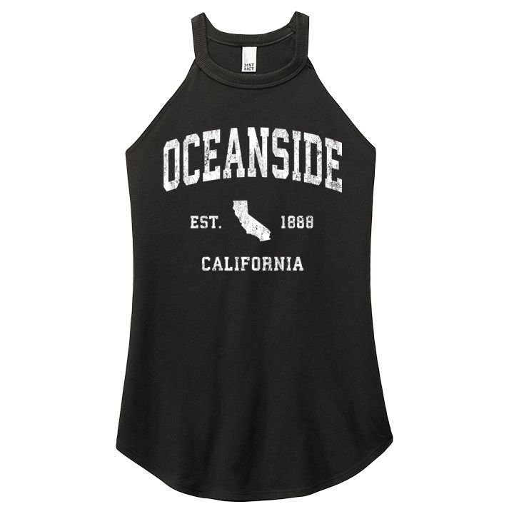 Oceanside California Ca Vintage Athletic Women's Perfect Tri Rocker Tank