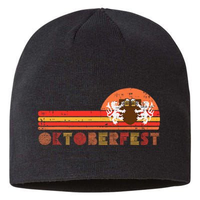 Oktoberfest Crest Chest Retro Bavarian Festival Sustainable Beanie