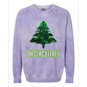 Oh Circuitree Christmas Electronics Circuit Board Colorblast Crewneck Sweatshirt