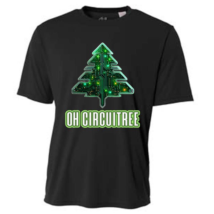 Oh Circuitree Christmas Electronics Circuit Board Cooling Performance Crew T-Shirt