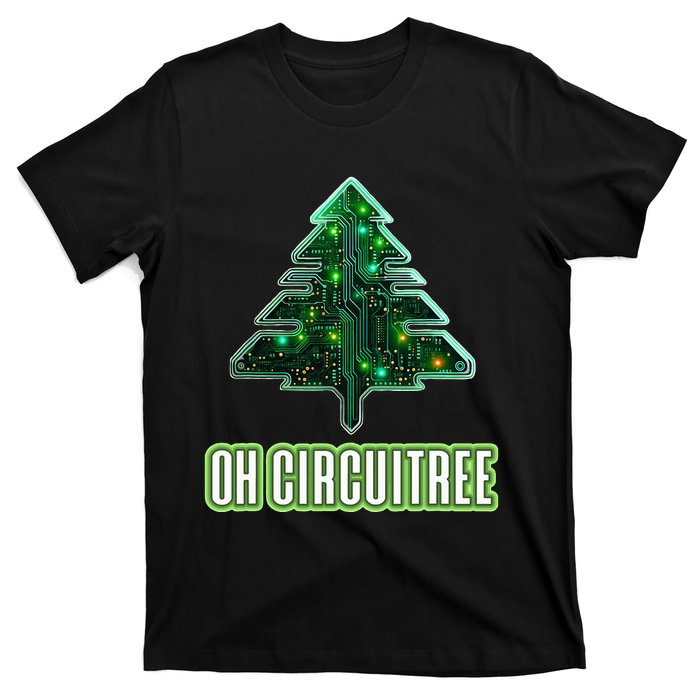 Oh Circuitree Christmas Electronics Circuit Board T-Shirt