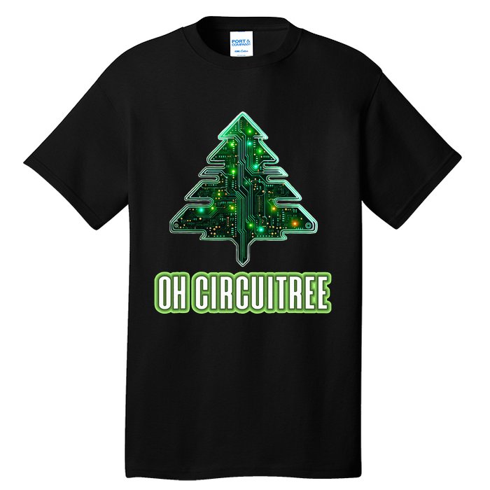 Oh Circuitree Christmas Electronics Circuit Board Tall T-Shirt