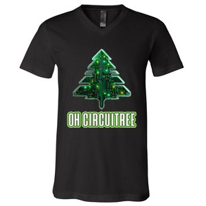 Oh Circuitree Christmas Electronics Circuit Board V-Neck T-Shirt