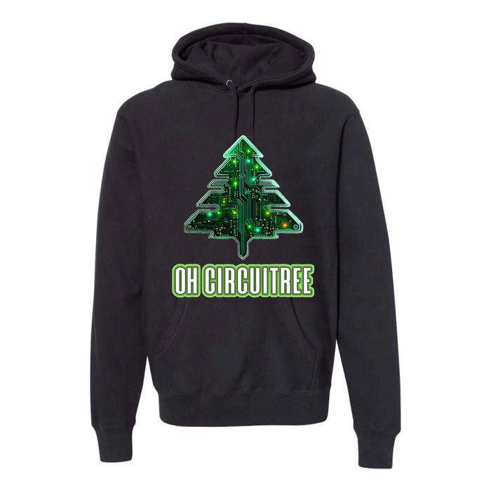 Oh Circuitree Christmas Electronics Circuit Board Premium Hoodie