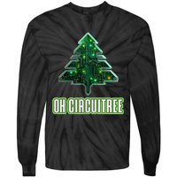 Oh Circuitree Christmas Electronics Circuit Board Tie-Dye Long Sleeve Shirt