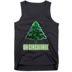 Oh Circuitree Christmas Electronics Circuit Board Tank Top