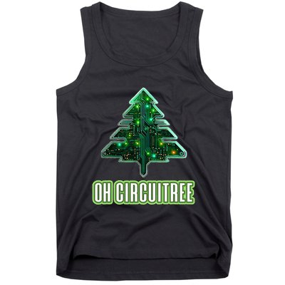 Oh Circuitree Christmas Electronics Circuit Board Tank Top