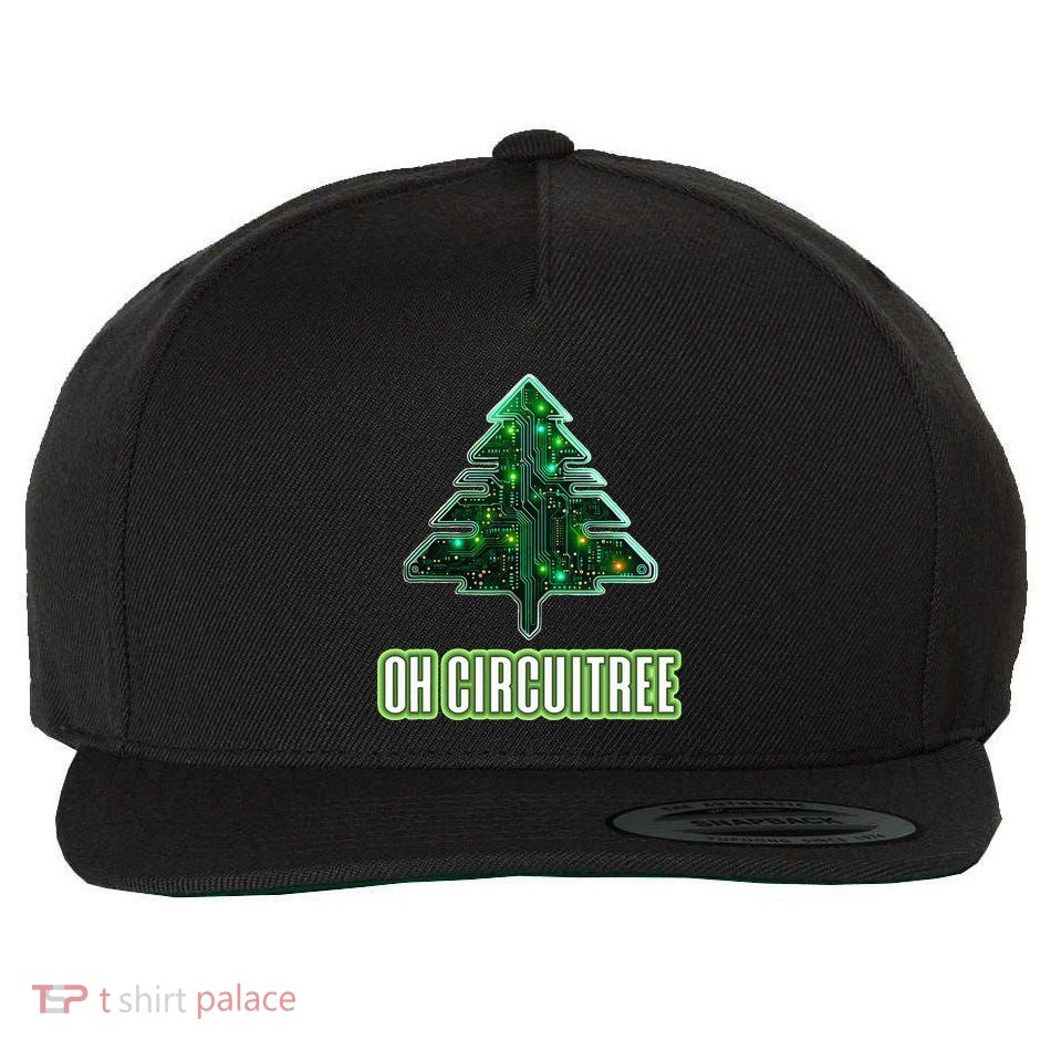 Oh Circuitree Christmas Electronics Circuit Board Wool Snapback Cap