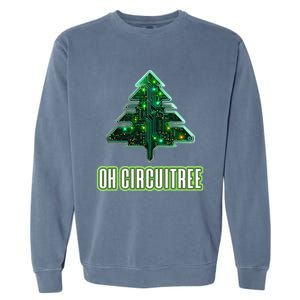 Oh Circuitree Christmas Electronics Circuit Board Garment-Dyed Sweatshirt