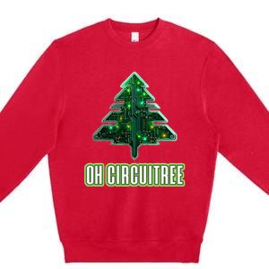 Oh Circuitree Christmas Electronics Circuit Board Premium Crewneck Sweatshirt