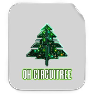 Oh Circuitree Christmas Electronics Circuit Board Permanent Decal Sticker
