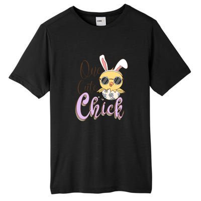 One Cute Chick With Glasses Funny Bunny Easter Day Tall Fusion ChromaSoft Performance T-Shirt