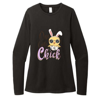 One Cute Chick With Glasses Funny Bunny Easter Day Womens CVC Long Sleeve Shirt