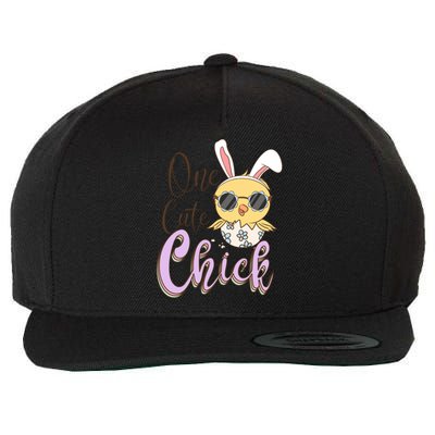 One Cute Chick With Glasses Funny Bunny Easter Day Wool Snapback Cap