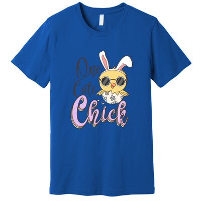 One Cute Chick With Glasses Funny Bunny Easter Day Premium T-Shirt