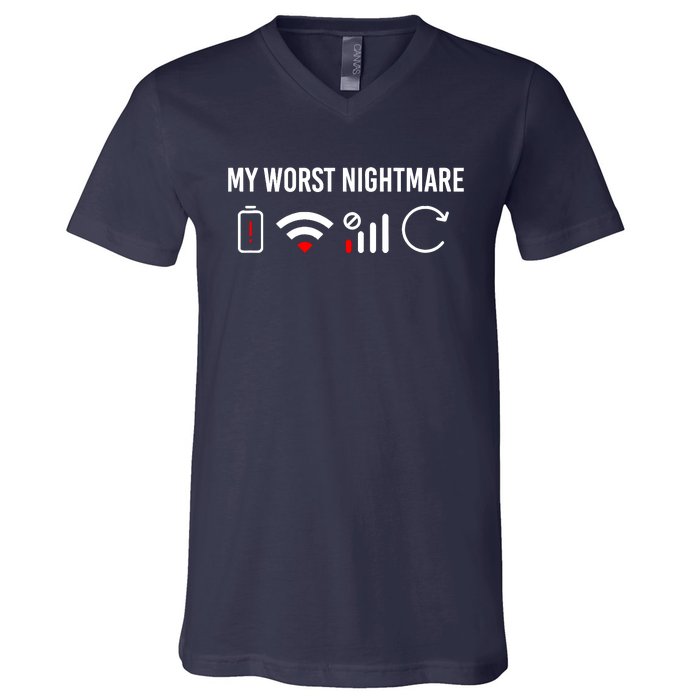 Online Clothes Computer Video Game Geek My Worst Nightmare V-Neck T-Shirt