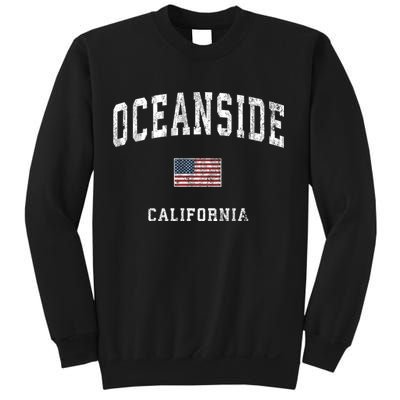Oceanside California Ca Vintage American Flag Sports Design Sweatshirt