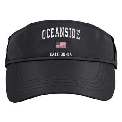 Oceanside California Ca Vintage American Flag Sports Design Adult Drive Performance Visor
