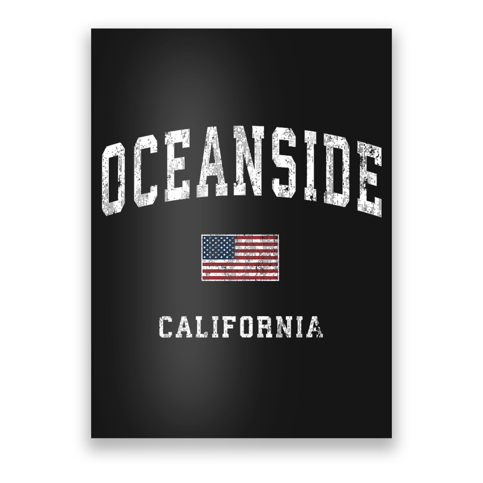 Oceanside California Ca Vintage American Flag Sports Design Poster
