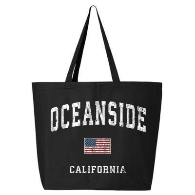Oceanside California Ca Vintage American Flag Sports Design 25L Jumbo Tote